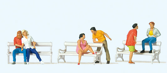 Preiser 10739 On the Park Bench (6) Exclusive Figure Set HO