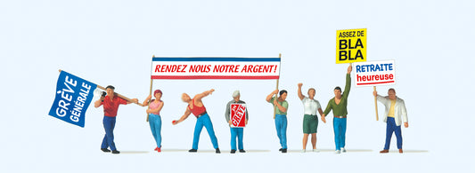Preiser 10787 French Protestors (8) Exclusive Figure Set HO
