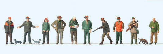 Preiser 10803 Hunters (10) & Helpers (3) Exclusive Figure Set HO