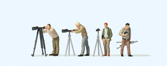 Preiser 10804  Photographers (4) with Tripods Exclusive Figure Set HO