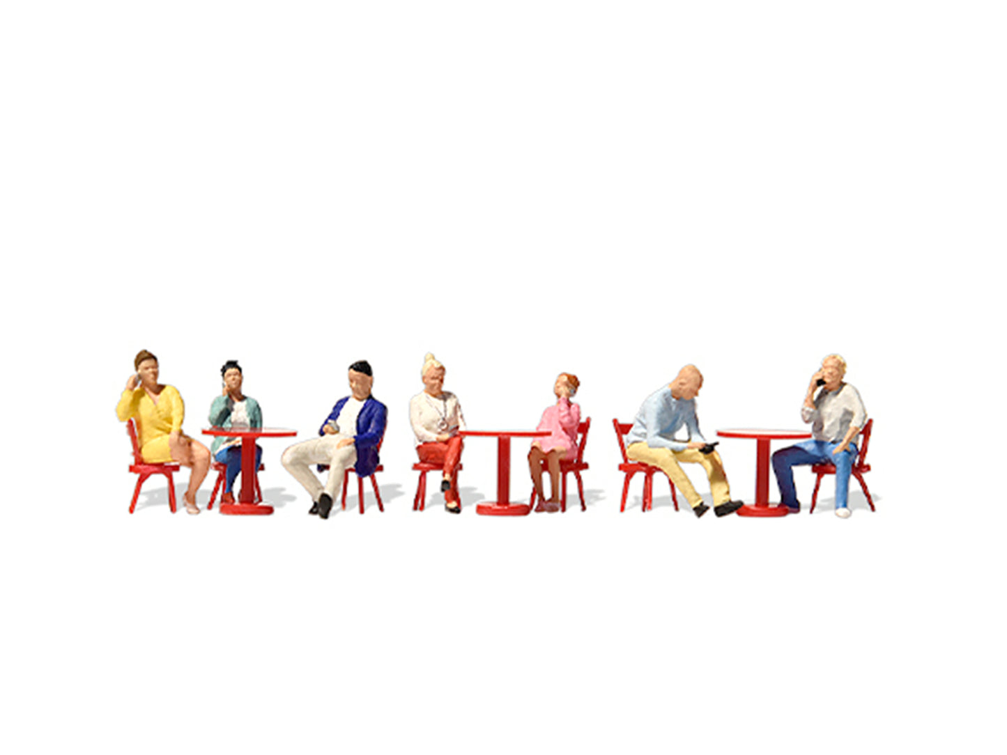 Preiser Cafe Wifi Users (7) Exclusive Figure Set PR10807 HO Gauge