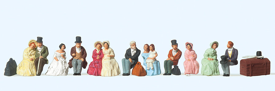 Preiser 12045 Seated Passengers 1847 (13) Exclusive Figure Set HO
