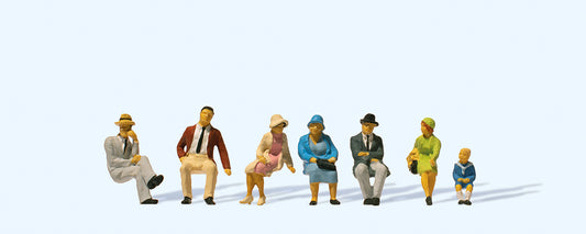 Preiser Seated Persons 1925-30 (7) 75th Anniversary Figure Set HO Gauge PR12444