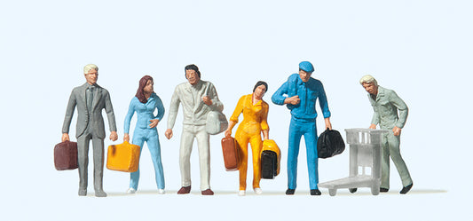 Preiser 14000 Walking Passengers (6) Standard Figure Set HO