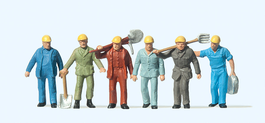Preiser 14033 Track Workers (6) with Tools Standard Figure Set HO