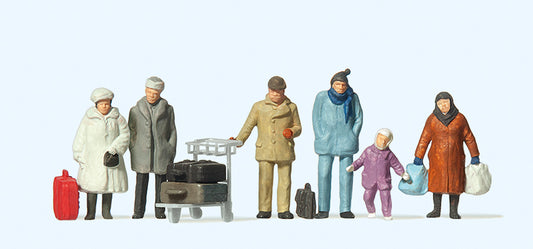 Preiser 14038 Travellers Winter Clothing (6) Standard Figure Set HO