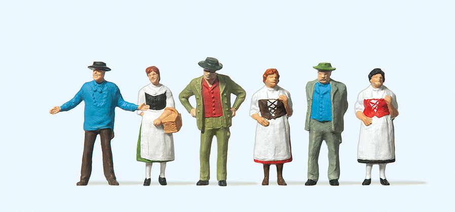 Preiser 14048 At the Village Market (6) Standard Figure Set HO