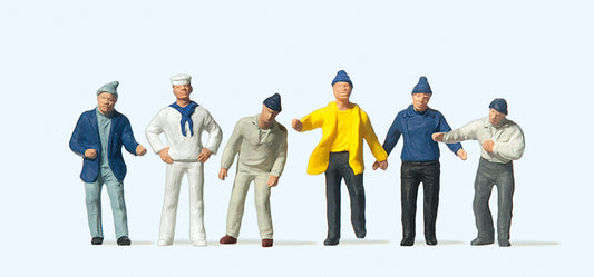Preiser 14063 Ship's Crew (6) Standard Figure Set HO