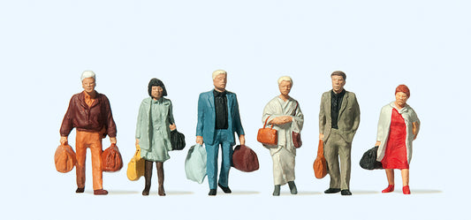 Preiser 14070 Walking Railway Travellers (6) Standard Figure Set HO