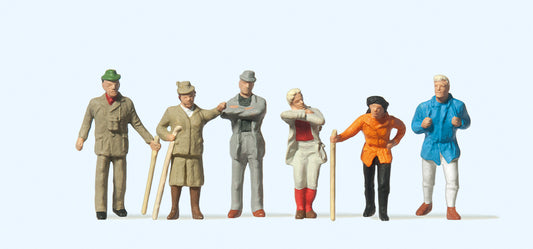 Preiser 14077 Wanderers (6) Standard Figure Set HO