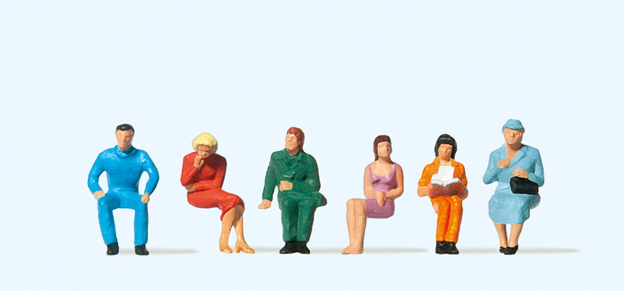 Preiser 14095 Seated Persons (6) Standard Figure Set HO