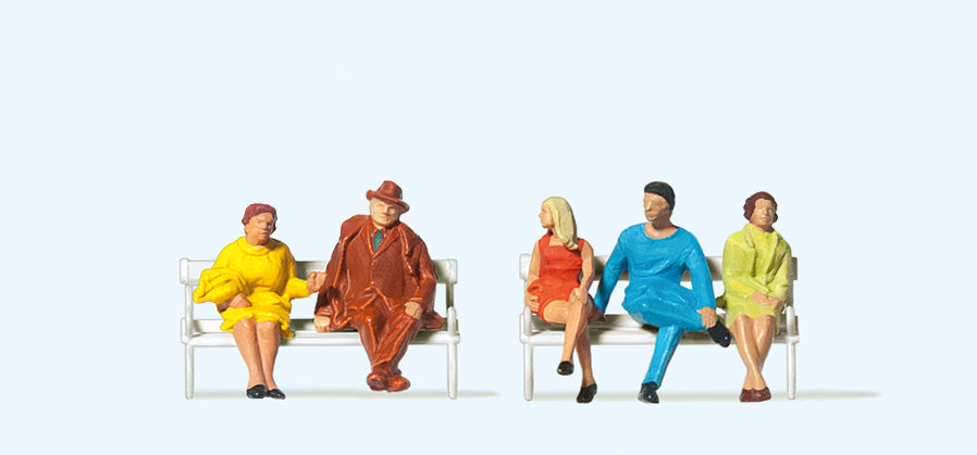 Preiser 14101 Seated Persons (5) Standard Figure Set HO
