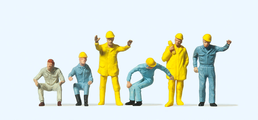Preiser 14128 Crane Personnel (6) Standard Figure Set HO