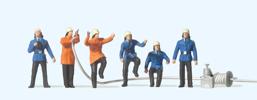 Preiser 14200 Firemen (6) Standard Figure Set HO