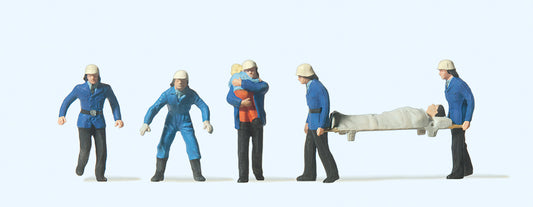 Preiser 14202 Firemen (6) Standard Figure Set HO