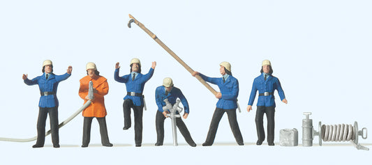 Preiser 14203 Firemen (6) Standard Figure Set HO