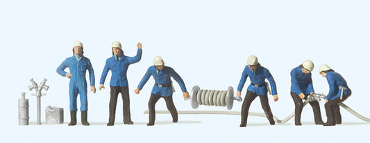 Preiser 14204 Firemen (6) Standard Figure Set HO