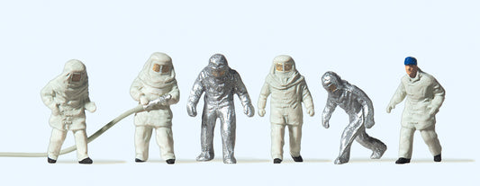 Preiser 14205 Firemen in Chemical Suits (6) Standard Figure Set HO