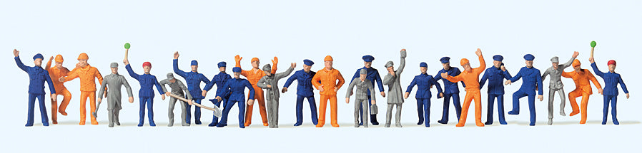Preiser 14406 Railway Shunters (24) Standard Figure Set HO