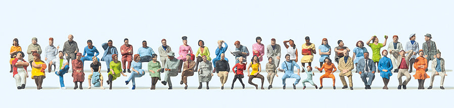 Preiser 14418 Seated Persons (48) Standard Figure Set HO