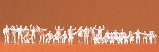 Preiser 16335 Truckers/Drivers (30) Unpainted Figures HO