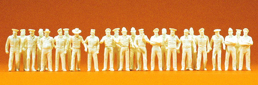 Preiser 16345 People in Summer Uniform (24) Unpainted Figures HO