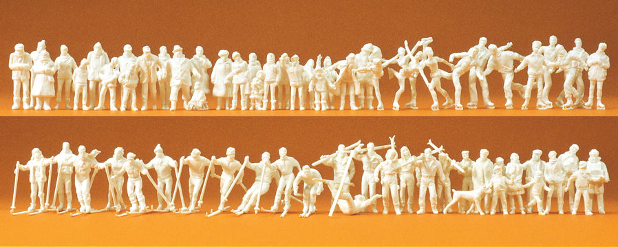 Preiser 16347 In the Winter (65) Unpainted Figures HO