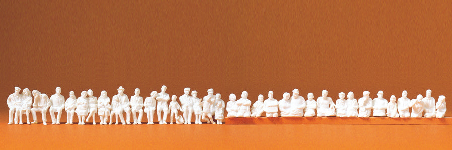 Preiser 16349 Bus/Train Seated Passengers (36) Unpainted Figures HO