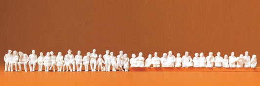 Preiser 16349 Bus/Train Seated Passengers (36) Unpainted Figures HO