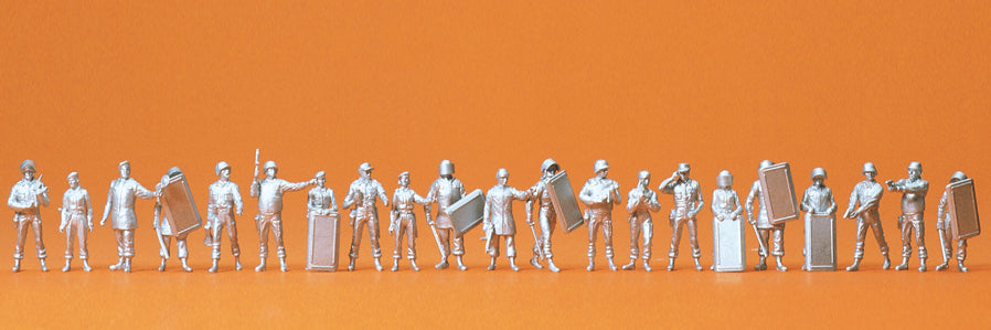 Preiser 16350 Police in Action (21) Unpainted Figures HO