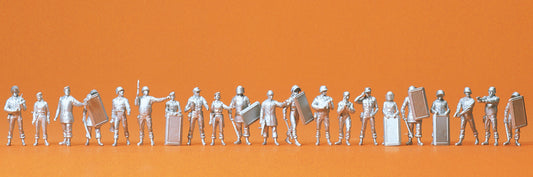 Preiser 16350 Police in Action (21) Unpainted Figures HO