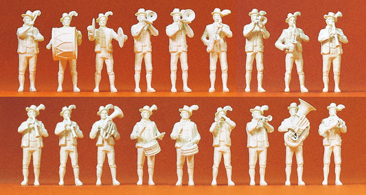 Preiser 16353 Bavarian Band (18) Unpainted Figures HO