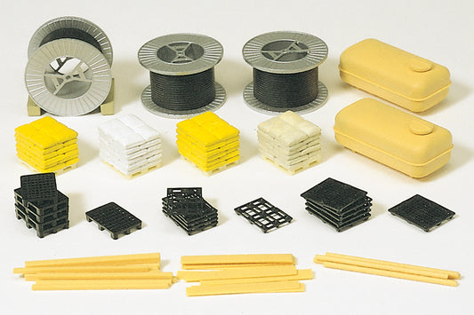 Preiser 17111 Cable Rolls/Pallets/Sacks/Cargo Kit HO