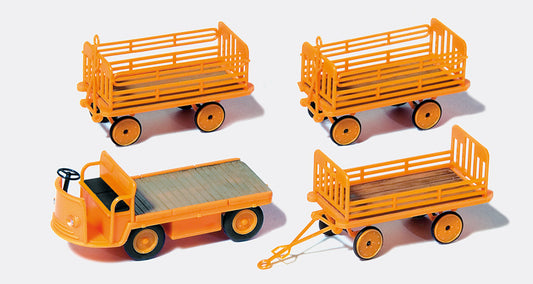 Preiser 17120 DB Electric Vehicle and Carts (3) Kit HO