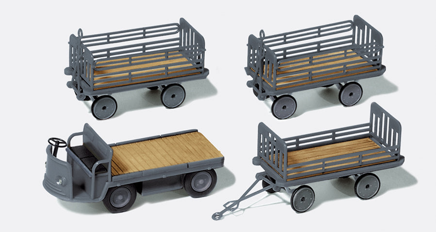 Preiser 17122 DB Electric Vehicle & Carts (3) Kit HO