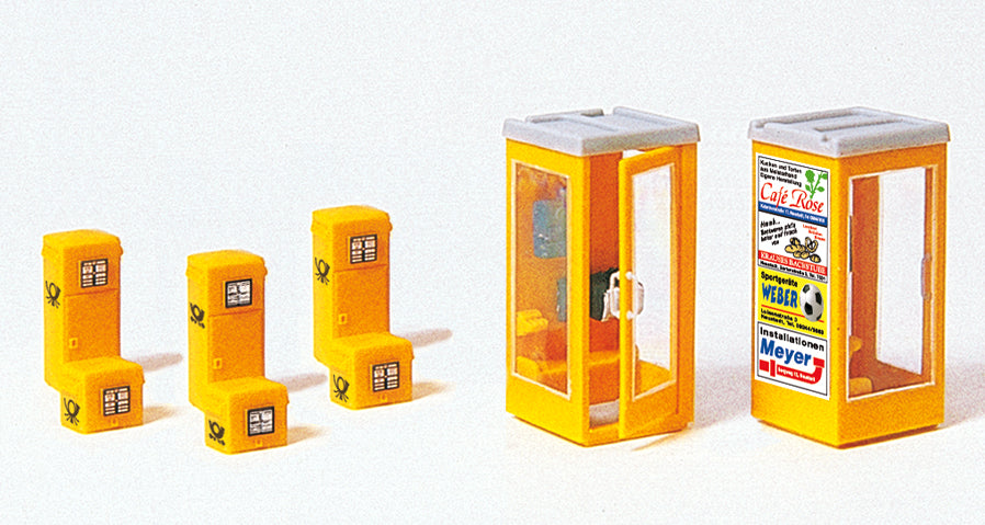 Preiser 17213 Telephone (2) and Letter Boxes (6) Kit HO