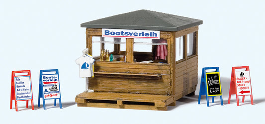 Preiser 17314 Boat Rental Kiosk Kit HO