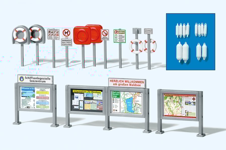 Preiser 17317 Information Displays/Lifebelts Kit HO