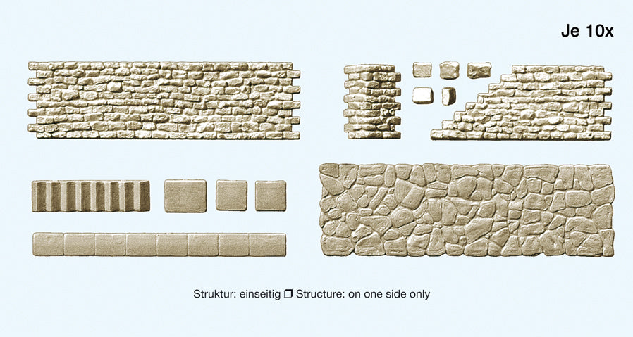 Preiser 18219 Quarrystone Walling/Pavement Combination Kit HO