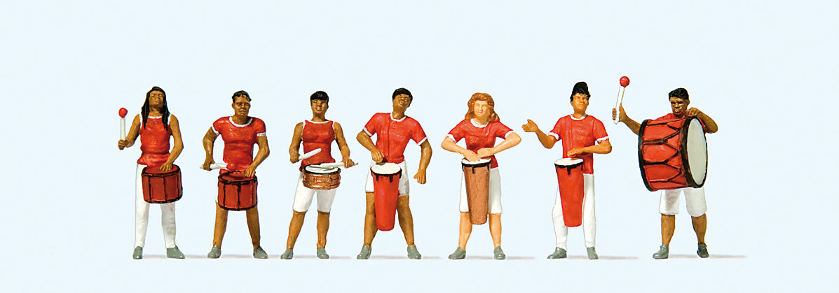 Preiser 24626 Carnival Samba Drumming Group (7) Figure Set HO