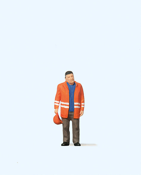 Preiser 28010 Railway Shunter in Safety Jacket Figure HO