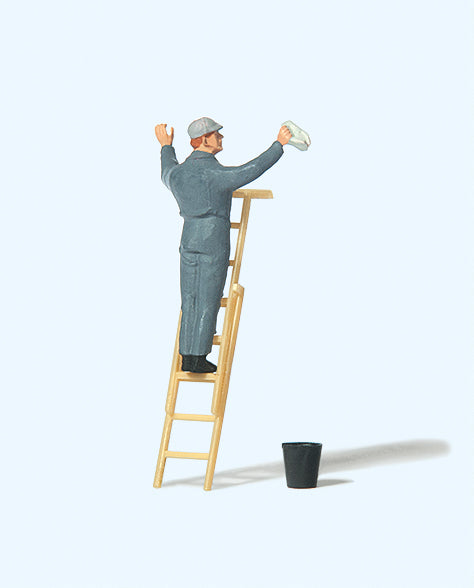 Preiser 28048 Cleaning the Carriage Figure HO