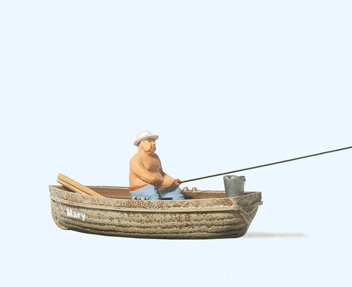 Preiser 28052 Angler in a Boat Figure HO