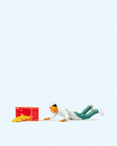 Preiser 28135 Caution! Wet Floor Figure HO