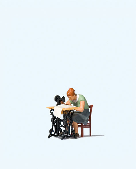 Preiser 28183 Woman at Sewing Machine Figure HO