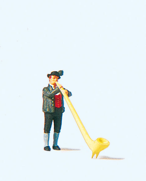 Preiser 29034 Alpine Horn Blower Figure HO