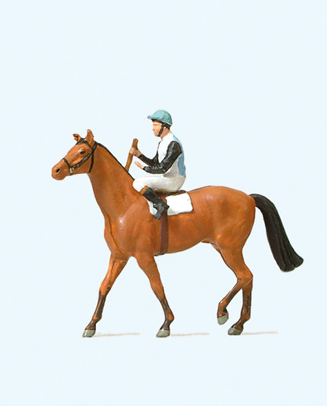 Preiser 29080 Jockey on Racehorse Figure HO