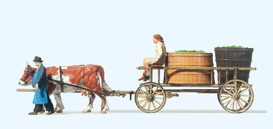 Preiser 30397 Cattle Drawn Wine Wagon HO