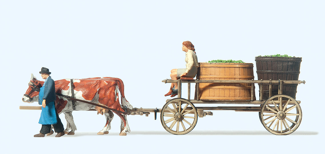 Preiser 30397 Cattle Drawn Wine Wagon HO