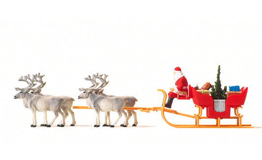 Preiser 30399 Christmas Sleigh (4 x Reindeer) HO